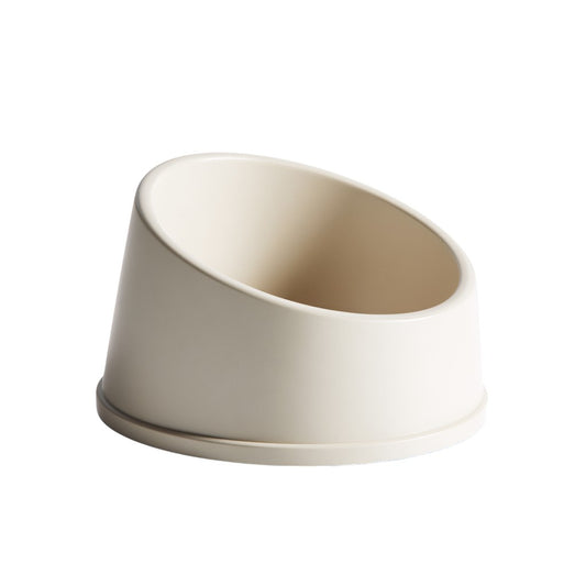 Kalivo Tilted Raised Cat Food Bowl - Matte Cream